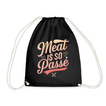 Meat is so past - vegan vegetarian - Drawstring Bag - black - Front