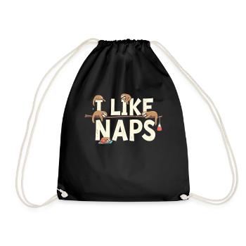 Sloth Sleep Funny Relax Outfit Nap - Drawstring Bag - black - Front