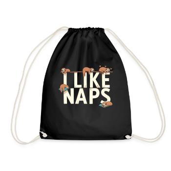 Sloth Sleep Funny Relax Outfit Nap - Drawstring Bag - black - Front