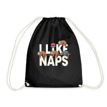 Sloth Sleep Funny Relax Outfit Nap - Drawstring Bag - black - Front