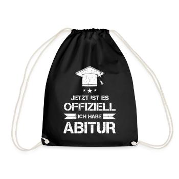 Abitur Abi Abschluss Prüfung geschafft Geschenk - Turnbeutel - Schwarz - Vorne