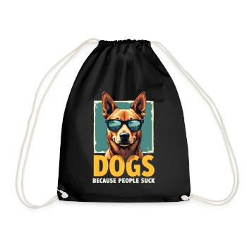 Lustiges Hunde Hundehalter Hundeliebhaber Hund - Turnbeutel - Schwarz - Vorne