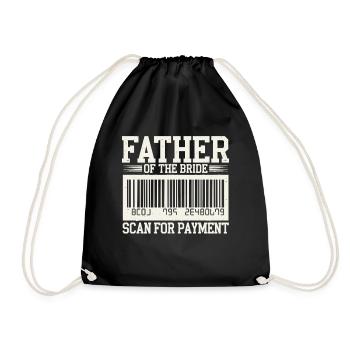 Father of the Bride Scan for Payment Wedding - Drawstring Bag - black - Front