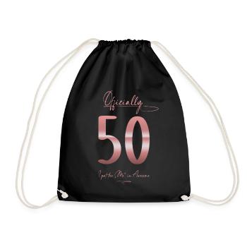 Cadeau officiel 50 ans d’anniversaire des femmes - Sac de sport léger - noir - Devant