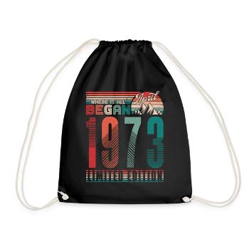 Anniversaire 1973 Vintage Avril Cadeau Rétro - Sac de sport léger - noir - Devant
