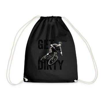 Get Dirty – Downhill - Drawstring Bag - black - Front
