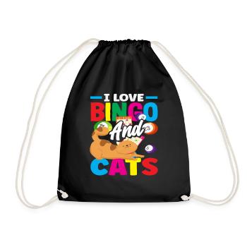 Les joueurs de bingo adorent les chats et le bingo - Sac de sport léger - noir - Devant