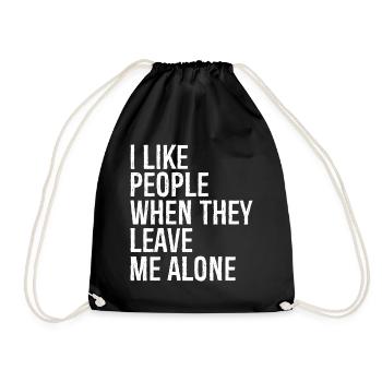 J’aime les gens quand ils me laissent tranquille - Sac de sport léger - noir - Devant