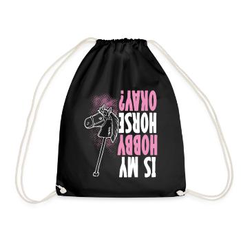 Hobby Horsing Hobby Horse Horse Horse Riding - Drawstring Bag - black - Front