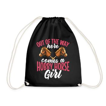 Hobby Horsing Hobby Horse Horse Horse Riding - Drawstring Bag - black - Front
