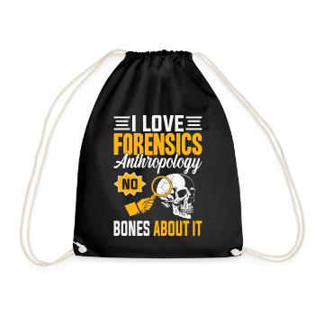 Ich liebe Forensik Anthropologie Menschliches Verhalten - Turnbeutel - Schwarz - Vorne