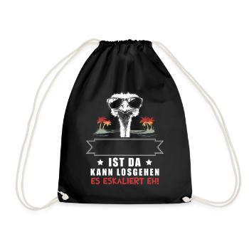 It's escalating anyway! Customizable Name Strauss - Drawstring Bag - black - Front