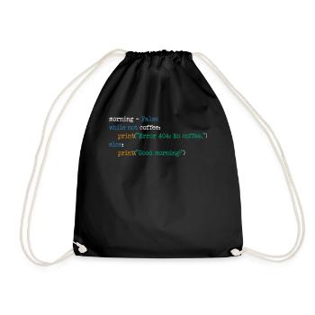Informatique Café Code Programmeur Cadeau - Sac de sport léger - noir - Devant