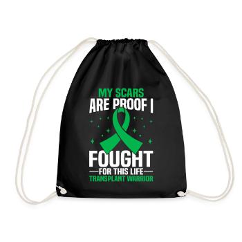 My Scars Are Proof I Fought for This Life Kidney - Drawstring Bag - black - Front