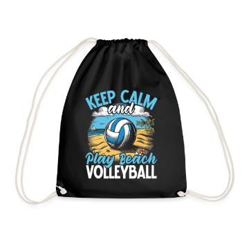 Beach Volleyball Volleyball Volleyball Players - Drawstring Bag - black - Front