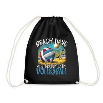 Beach Volleyball Volleyball Volleyball Players - Drawstring Bag - black - Front