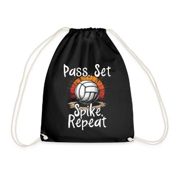 Beach Volleyball Volleyball Volleyball Players - Drawstring Bag - black - Front