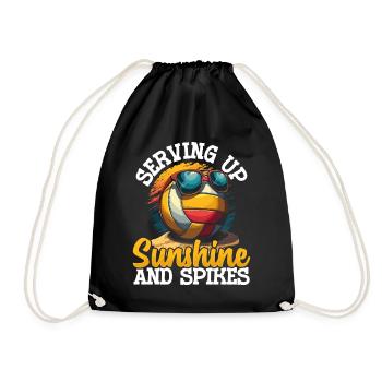 Beach Volleyball Volleyball Volleyball Players - Drawstring Bag - black - Front