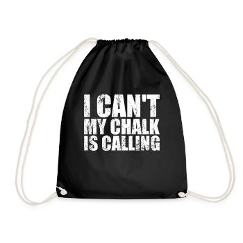 Je ne peux pas que ma craie appelle Boulderer - Sac de sport léger - noir - Devant