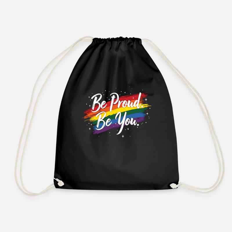 Pride Regenbogen LGBTQ+ Statement Stolz & Liebe - Turnbeutel - Schwarz