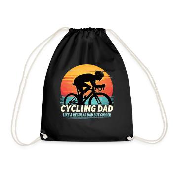 Cycling Dad Cyclist Funny Cyclist Road Bike - Drawstring Bag - black - Front