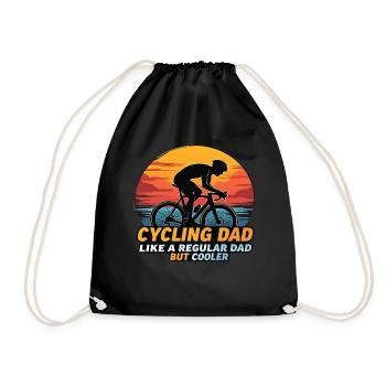 Cycling Dad Cyclist Funny Cyclist Road Bike - Drawstring Bag - black - Front