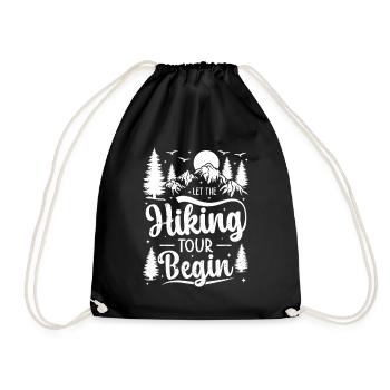 Let the hiking tour begin - Funny Hiking Outdoor - Drawstring Bag - black - Front