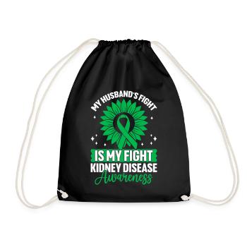 Le combat de mon mari est mon combat Green Ribbon Kidney - Sac de sport léger - noir - Devant