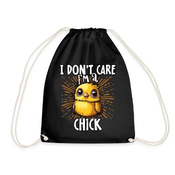 Je m’en fiche je suis une nana - une nana douce - Sac de sport léger - noir - Devant
