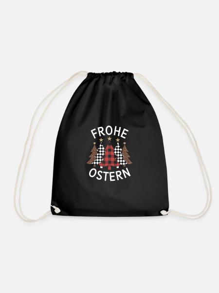 Frohe Ostern – Lustig - Turnbeutel - Schwarz