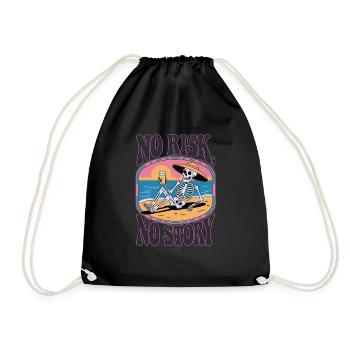 Pas de risque, pas d’histoire – Squelette sur la plage - Sac de sport léger - noir - Devant