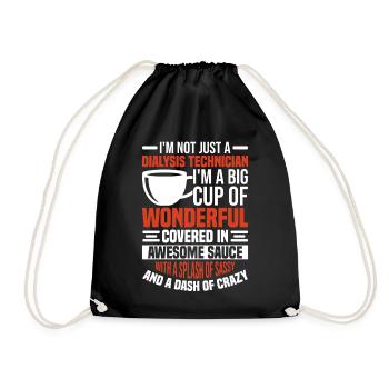 Funny Dialysis Tech Hemodialysis Nephrology - Drawstring Bag - black - Front