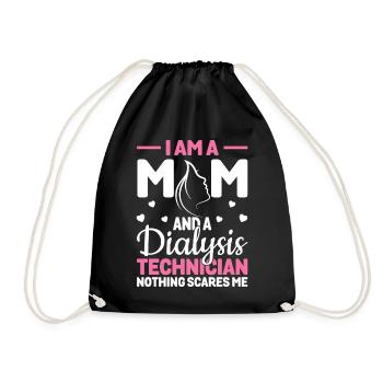 Funny Dialysis Technician Nephrology Mom - Drawstring Bag - black - Front