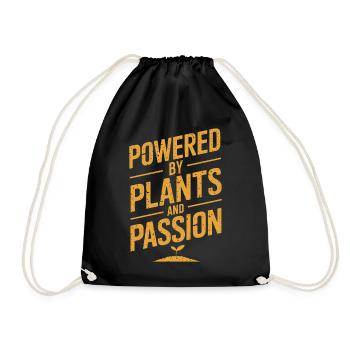 Alimenté par les plantes et la passion végétalienne - Sac de sport léger - noir - Devant