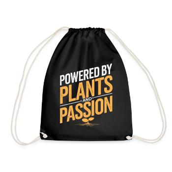 Propulsé Par Les Plantes Et La Passion - Végétalien Végétarien - Sac de sport léger - noir - Devant