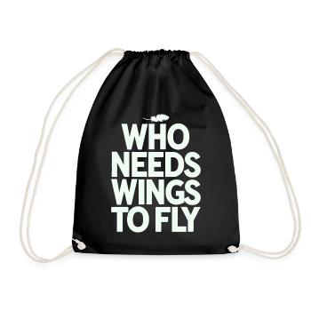 Qui a besoin d’ailes pour voler ? Végétalien et - Sac de sport léger - noir - Devant