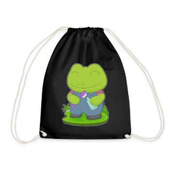 Frosch Zahnbürste - Turnbeutel - Schwarz - Vorne