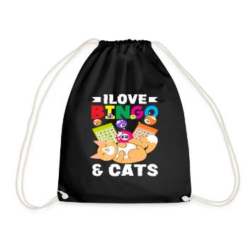 Les joueurs de bingo adorent les chats et le bingo - Sac de sport léger - noir - Devant