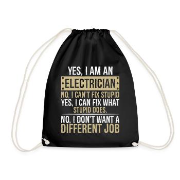je suis électricien non je ne peux pas réparer stupide - Sac de sport léger - noir - Devant
