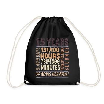 15 ans ! Cadeau d’anniversaire 15e anniversaire - Sac de sport léger - noir - Devant