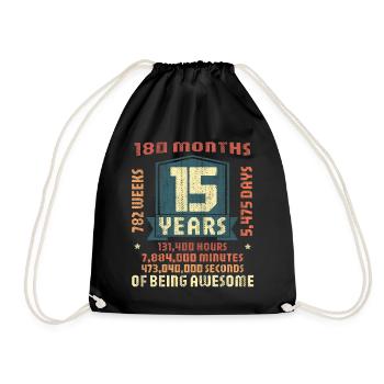 15 ans ! Cadeau d’anniversaire 15e anniversaire - Sac de sport léger - noir - Devant