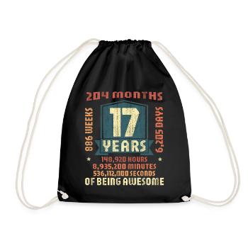 17 Jahre alt! Geburtstagsgeschenk 17. Geburtstag - Turnbeutel - Schwarz - Vorne