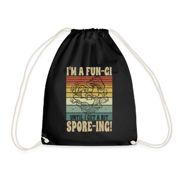 Champignon Cueilleur de champignons Rétro Cottagecore Esthétique - Sac de sport léger - noir - Devant