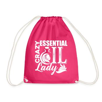 Crazy Essential Oil Lady - Drawstring Bag - fuchsia - Front