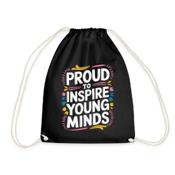 Proud to inspire young minds Teachers - Drawstring Bag - black - Front