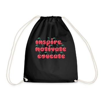 Teachers Inspire Motivate and Educate Love - Drawstring Bag - black - Front