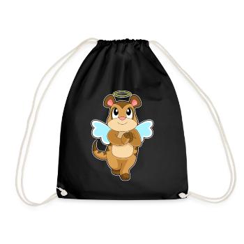 Meerkat Angel Wings - Drawstring Bag - black - Front
