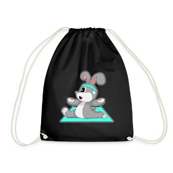 Hase Yoga Fitness Gymnastik - Turnbeutel - Schwarz - Vorne