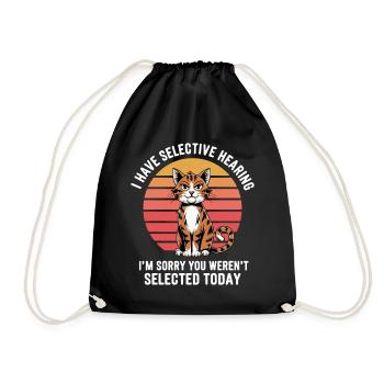 Sarcasm Kitten Cat - Drawstring Bag - black - Front