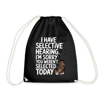 Sarcasm Kitten Cat - Drawstring Bag - black - Front